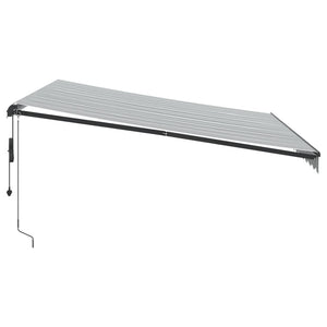 Tenda Retrattile Automatica LED Antracite e Bianco 400x350 cm 3215811