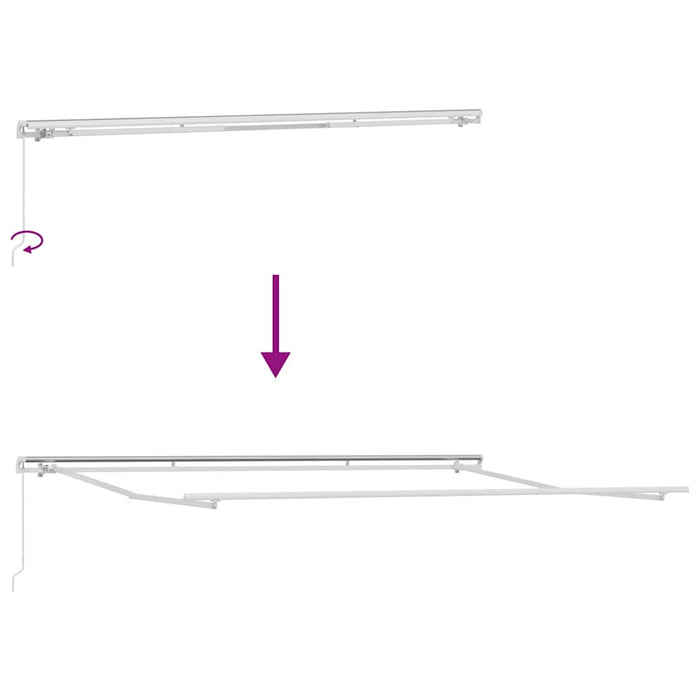Tenda da Sole Retrattile Manuale Antracite e Bianco 400x300 cm 3216035