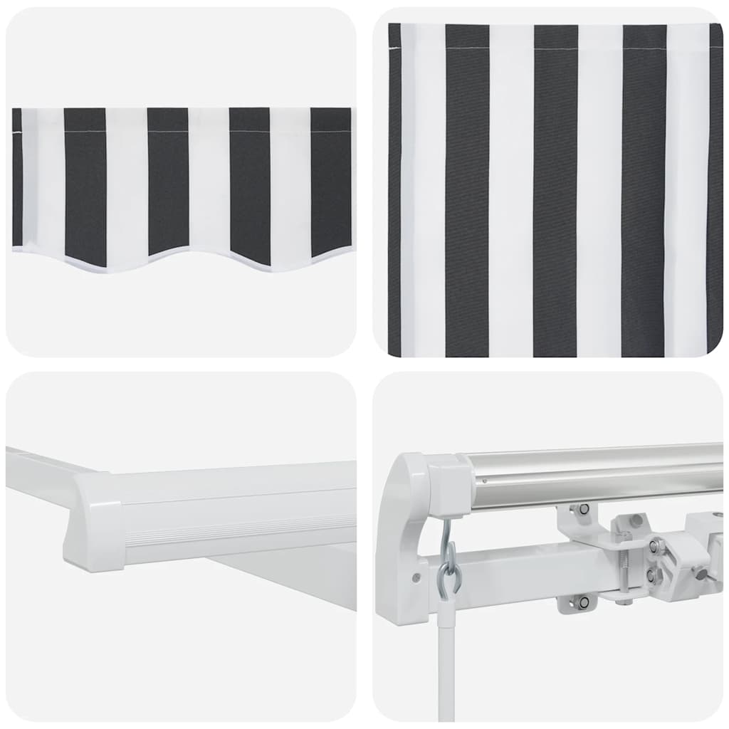 Tenda da Sole Retrattile Manuale Antracite e Bianco 400x300 cm 3216035