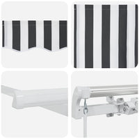 Tenda da Sole Retrattile Manuale Antracite e Bianco 400x300 cm 3216035