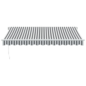 Tenda da Sole Retrattile Manuale Antracite e Bianco 350x250 cm 3216036