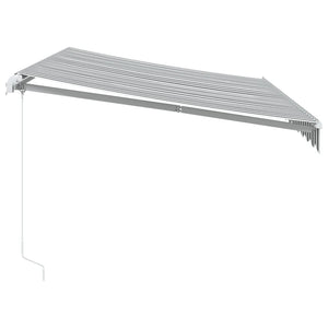Tenda da Sole Retrattile Manuale Antracite e Bianco 350x250 cm 3216036