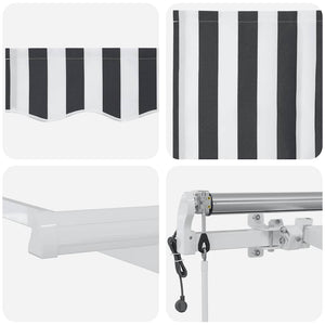 Tenda Sole Retrattile Automatica 400x300 cm Antracite e Bianco 3216037