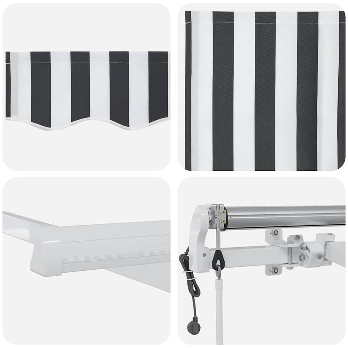 Tenda Sole Retrattile Automatica 400x300 cm Antracite e Bianco 3216037