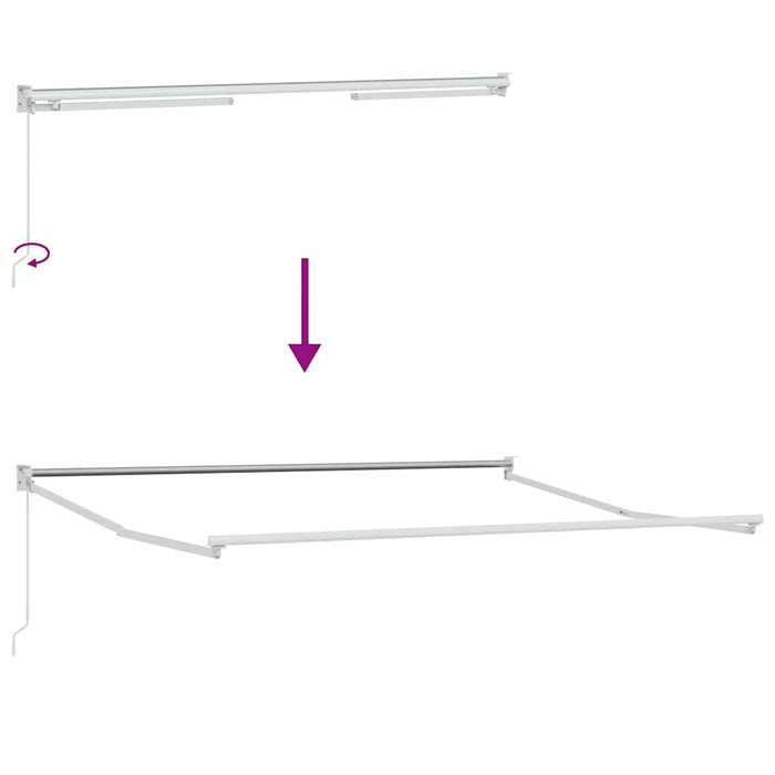 vidaXL Tenda Retrattile Antracite e Bianca 4,5x3 m Tessuto e Alluminio