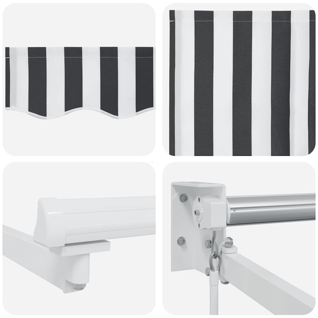 vidaXL Tenda Retrattile Antracite e Bianca 4,5x3 m Tessuto e Alluminio