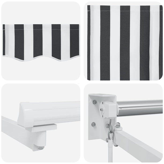 vidaXL Tenda Retrattile Antracite e Bianca 4,5x3 m Tessuto e Alluminio