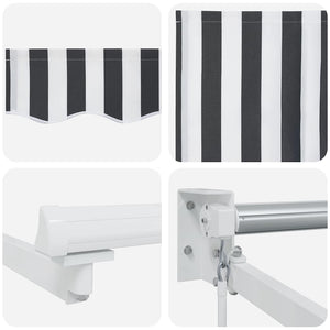 vidaXL Tenda Retrattile Antracite e Bianca 5x3 m Tessuto e Alluminio