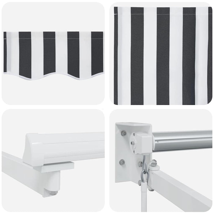 vidaXL Tenda Retrattile Antracite e Bianca 5x3 m Tessuto e Alluminio