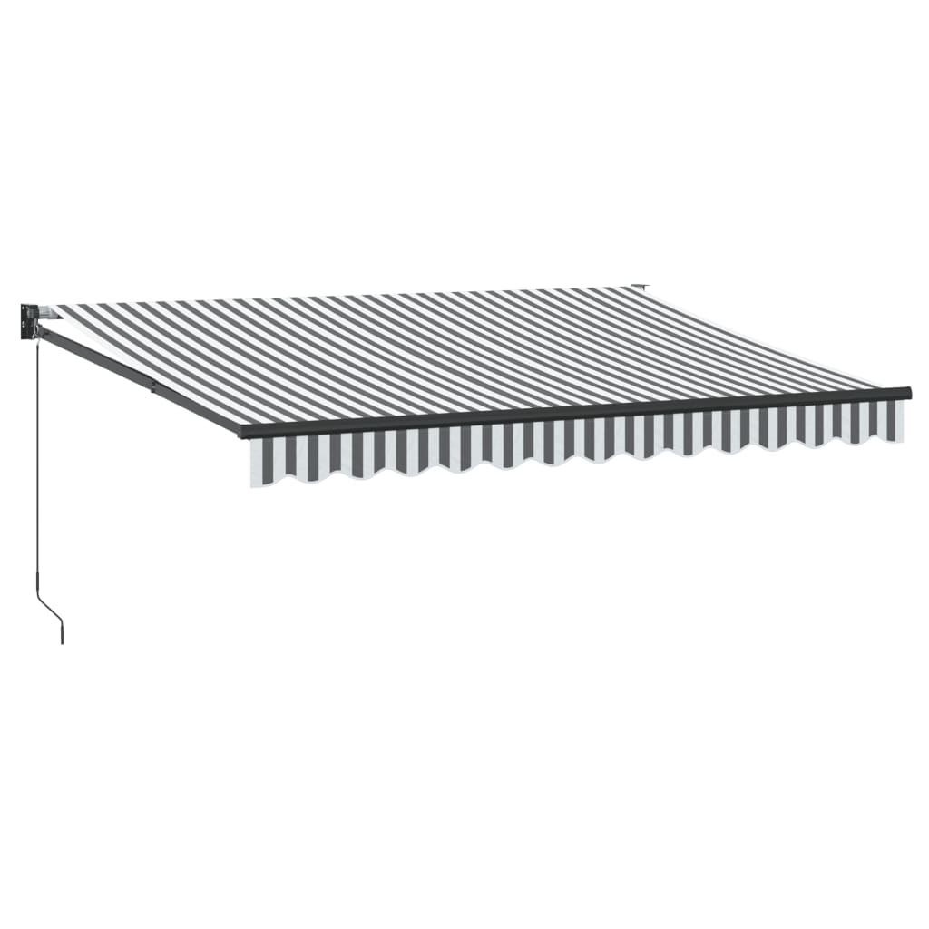 Tenda Retrattile Antracite e Bianca 3,5x2,5m Tessuto/Alluminio 3216109