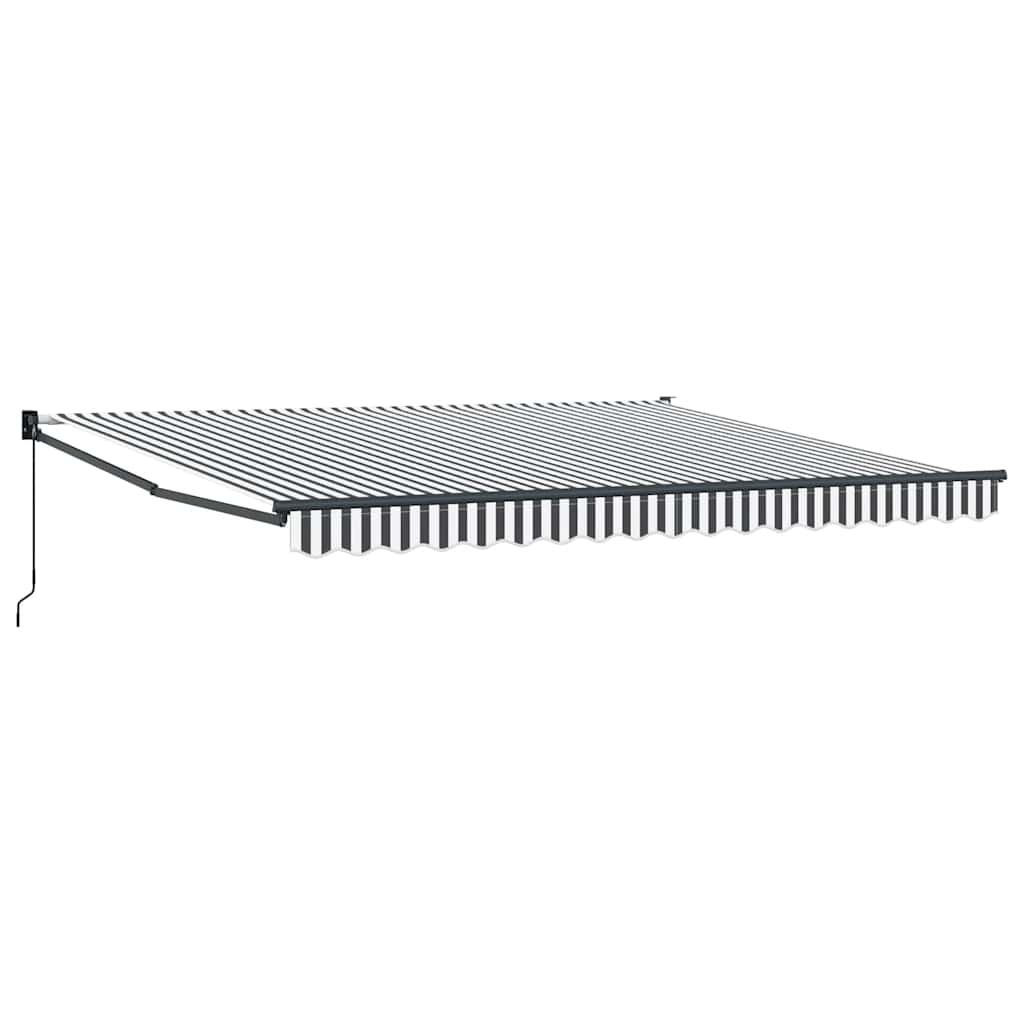 vidaXL Tenda Retrattile Antracite e Bianca 4x3 m Tessuto e Alluminio