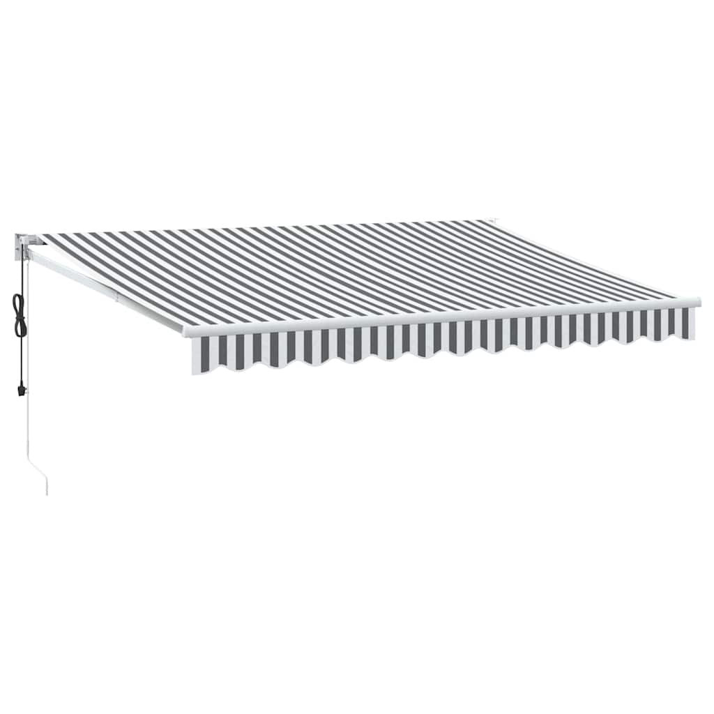 Tenda Retrattile Antracite e Bianca 3,5x2,5m Tessuto/Alluminio 3216114