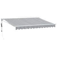 Tenda Retrattile Antracite e Bianca 3,5x2,5m Tessuto/Alluminio 3216114
