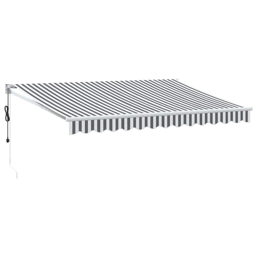 Tenda Retrattile Antracite e Bianca 3,5x2,5m Tessuto/Alluminio 3216114
