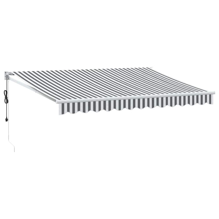 Tenda Retrattile Antracite e Bianca 3,5x2,5m Tessuto/Alluminio 3216114