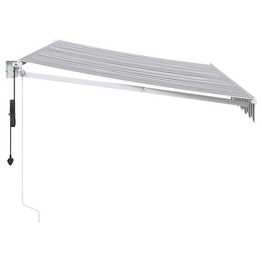 Tenda Retrattile Antracite e Bianca 3,5x2,5m Tessuto/Alluminio 3216114