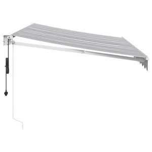Tenda Retrattile Antracite e Bianca 3,5x2,5m Tessuto/Alluminio 3216114
