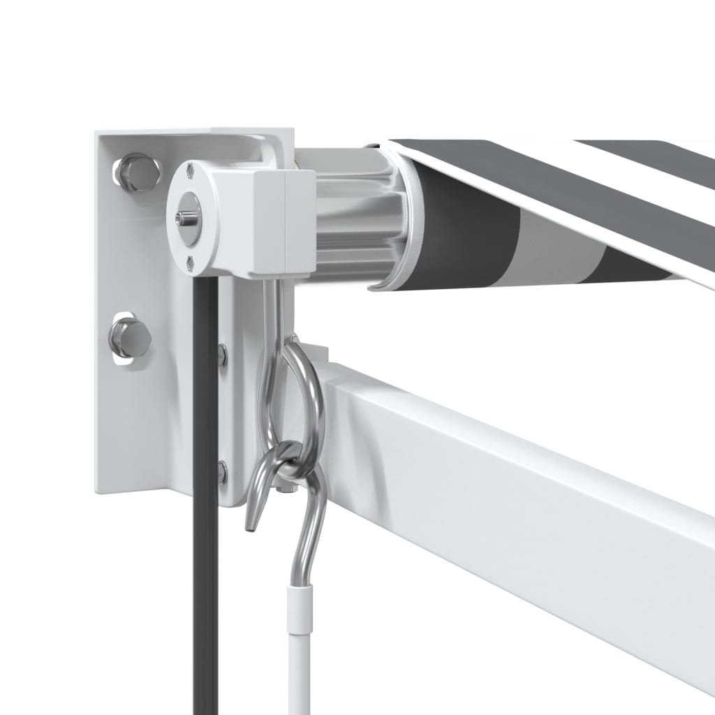 Tenda Retrattile Antracite e Bianca 3,5x2,5m Tessuto/Alluminio 3216114