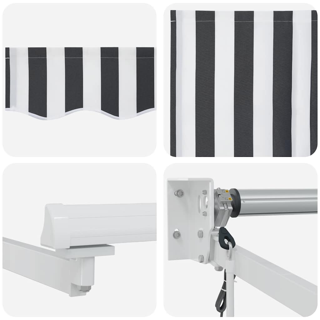 Tenda Retrattile Antracite e Bianca 4x3 m Tessuto e Alluminio 3216115