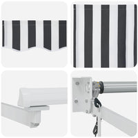 Tenda Retrattile Antracite e Bianca 4x3 m Tessuto e Alluminio 3216115