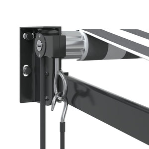 Tenda Retrattile Antracite e Bianca 3,5x2,5m Tessuto/Alluminio 3216119