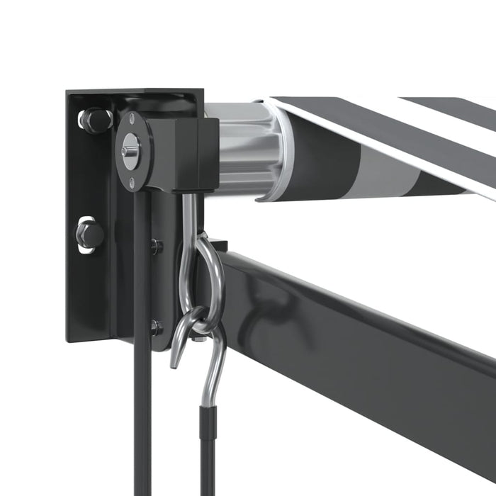 Tenda Retrattile Antracite e Bianca 3,5x2,5m Tessuto/Alluminio 3216119