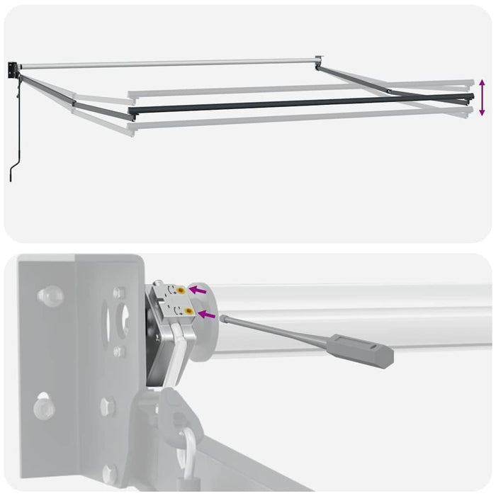 Tenda Retrattile Antracite e Bianca 4x3 m Tessuto e Alluminio