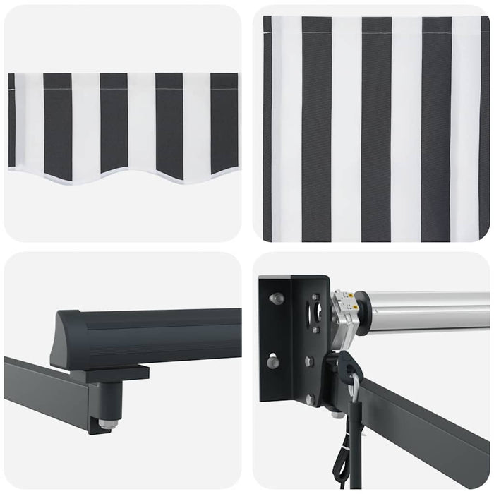 Tenda Retrattile Antracite e Bianca 4x3 m Tessuto e Alluminio