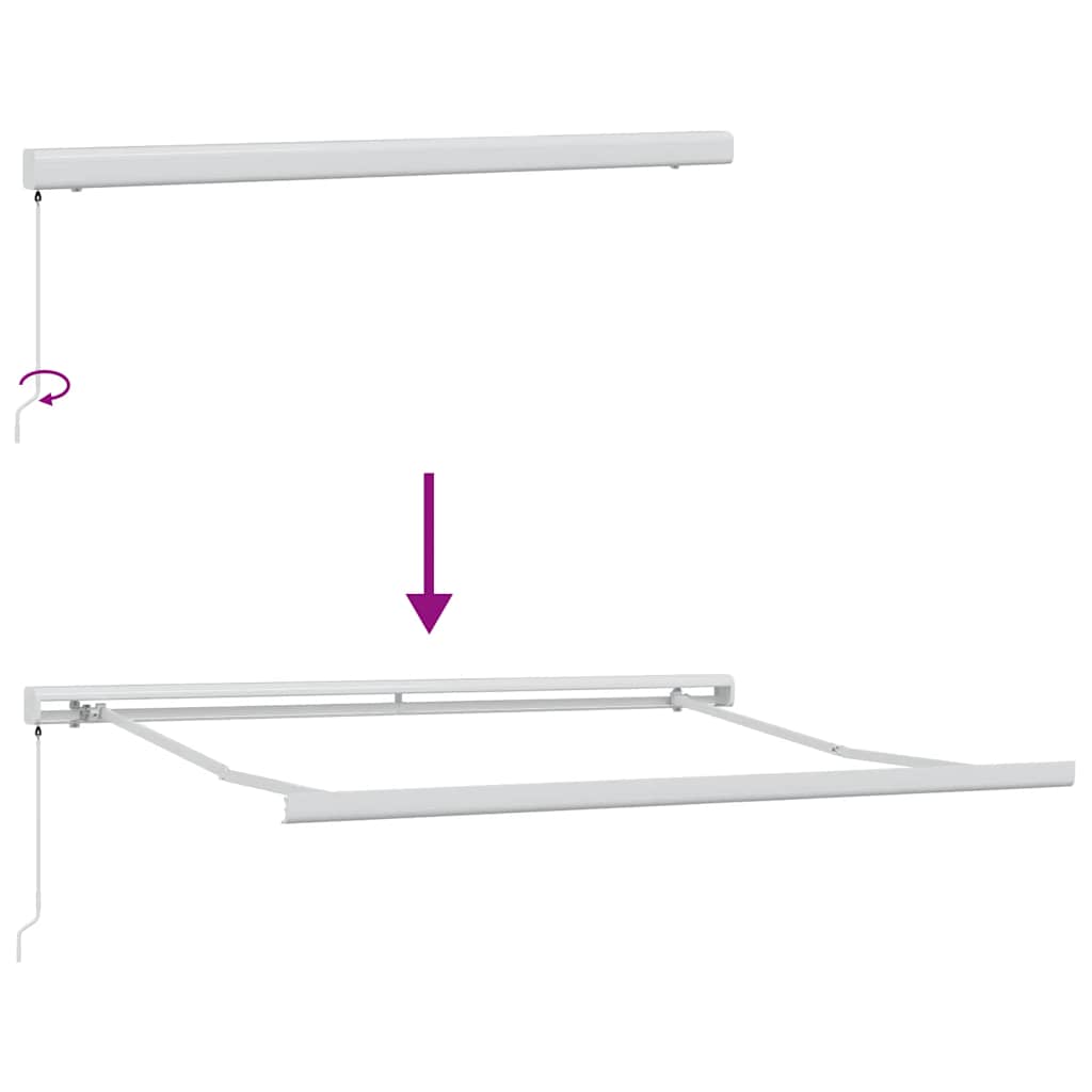 Tenda da Sole Antracite e Bianca 3x2,5 m Tessuto e Alluminio