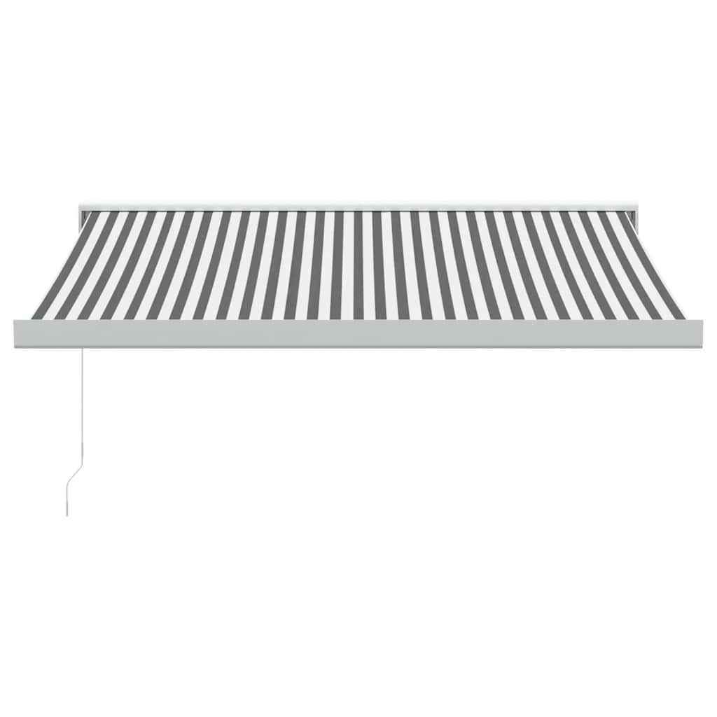 Tenda Retrattile Antracite e Bianca 3,5x2,5m Tessuto/Alluminio 3216124