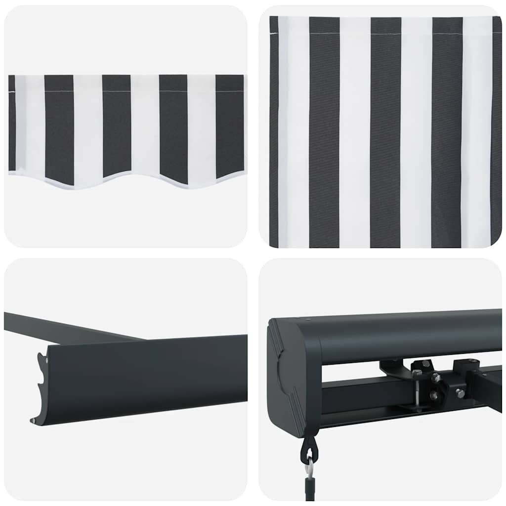 Tenda da Sole Antracite e Bianca 3x2,5 m Tessuto e Alluminio 3216128