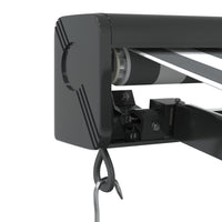 Tenda Retrattile Antracite e Bianca 3,5x2,5m Tessuto/Alluminio 3216129