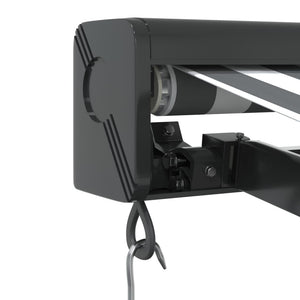 Tenda Retrattile Antracite e Bianca 3,5x2,5m Tessuto/Alluminio 3216129