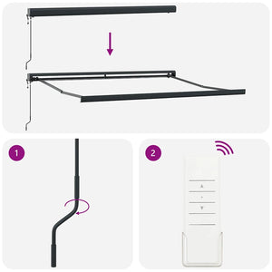 Tenda da Sole Antracite e Bianca 3x2,5 m Tessuto e Alluminio 3216138