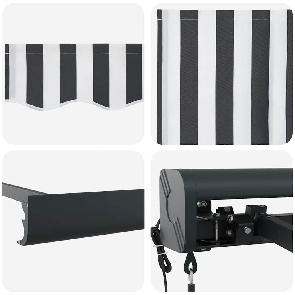 vidaXL Tenda da Sole Antracite e Bianca 3x2,5 m Tessuto e Alluminio