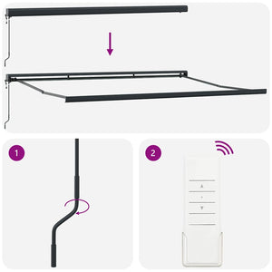 Tenda Retrattile Antracite e Bianca 4x3 m Tessuto e Alluminio 3216140