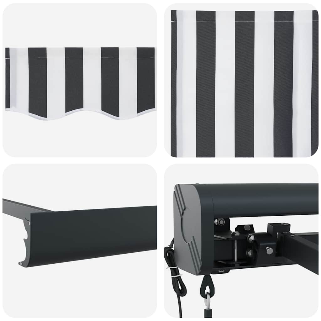 Tenda Retrattile Antracite e Bianca 4x3 m Tessuto e Alluminio 3216140