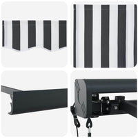 Tenda Retrattile Antracite e Bianca 4x3 m Tessuto e Alluminio 3216140