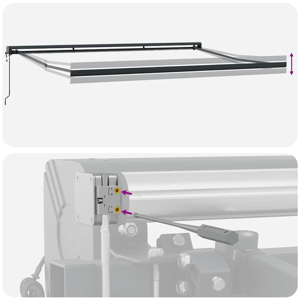 Tenda Retrattile Antracite e Bianca 5x3 m Tessuto e Alluminio 3216142