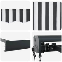 Tenda Retrattile Antracite e Bianca 5x3 m Tessuto e Alluminio 3216142