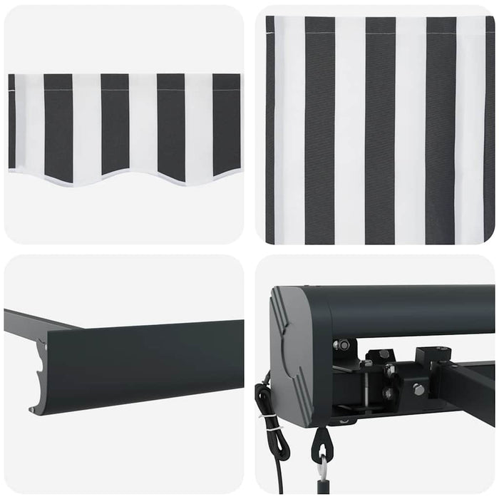 Tenda Retrattile Antracite e Bianca 5x3 m Tessuto e Alluminio 3216142