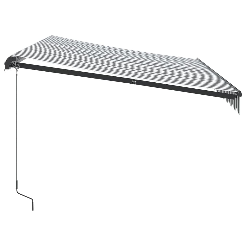 Tenda da Sole Retrattile Manuale Antracite e Bianco 350x250 cm 3216144