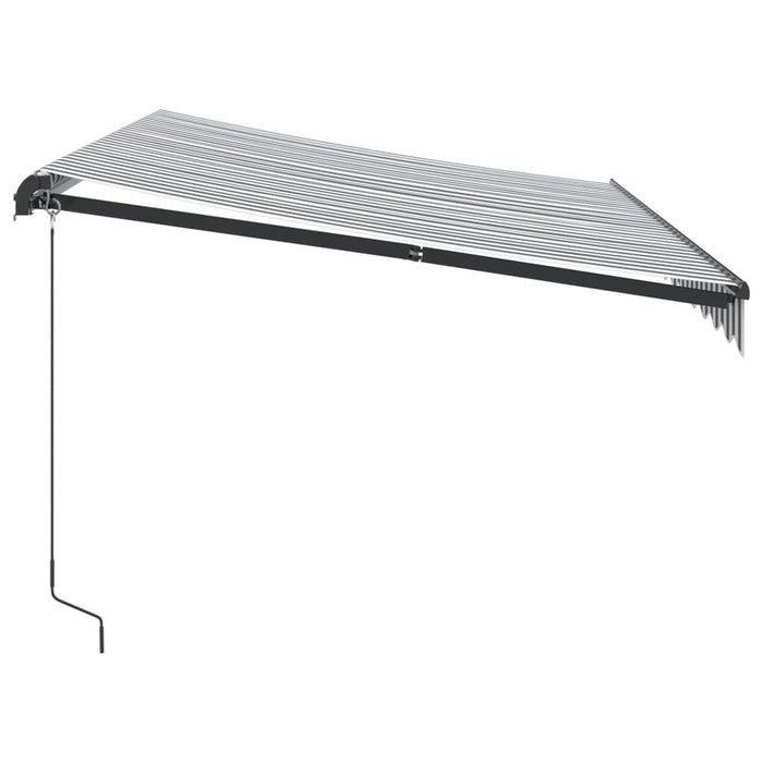 Tenda da Sole Retrattile Manuale Antracite e Bianco 350x250 cm 3216144