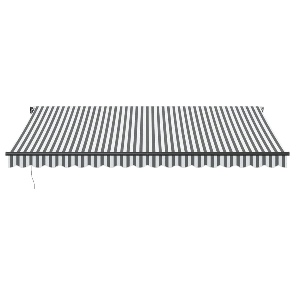 Tenda da Sole Retrattile Manuale Antracite e Bianco 450x300 cm 3216145