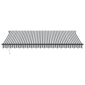 Tenda da Sole Retrattile Manuale Antracite e Bianco 450x300 cm 3216145