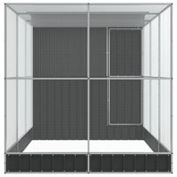 Gabbia per uccelli voliera con estensione argento 416 x 203 x 216 cm acciaio argento 02_0045653