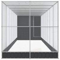 Gabbia per uccelli voliera con estensione argento 830 x 203 x 216 cm acciaio argento 02_0045663