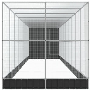 Voliera con Estensione Argento 1037x203x216 cm in Acciaio