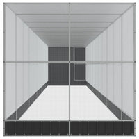 Voliera con Estensione Argento 1244x203x216 cm in Acciaio