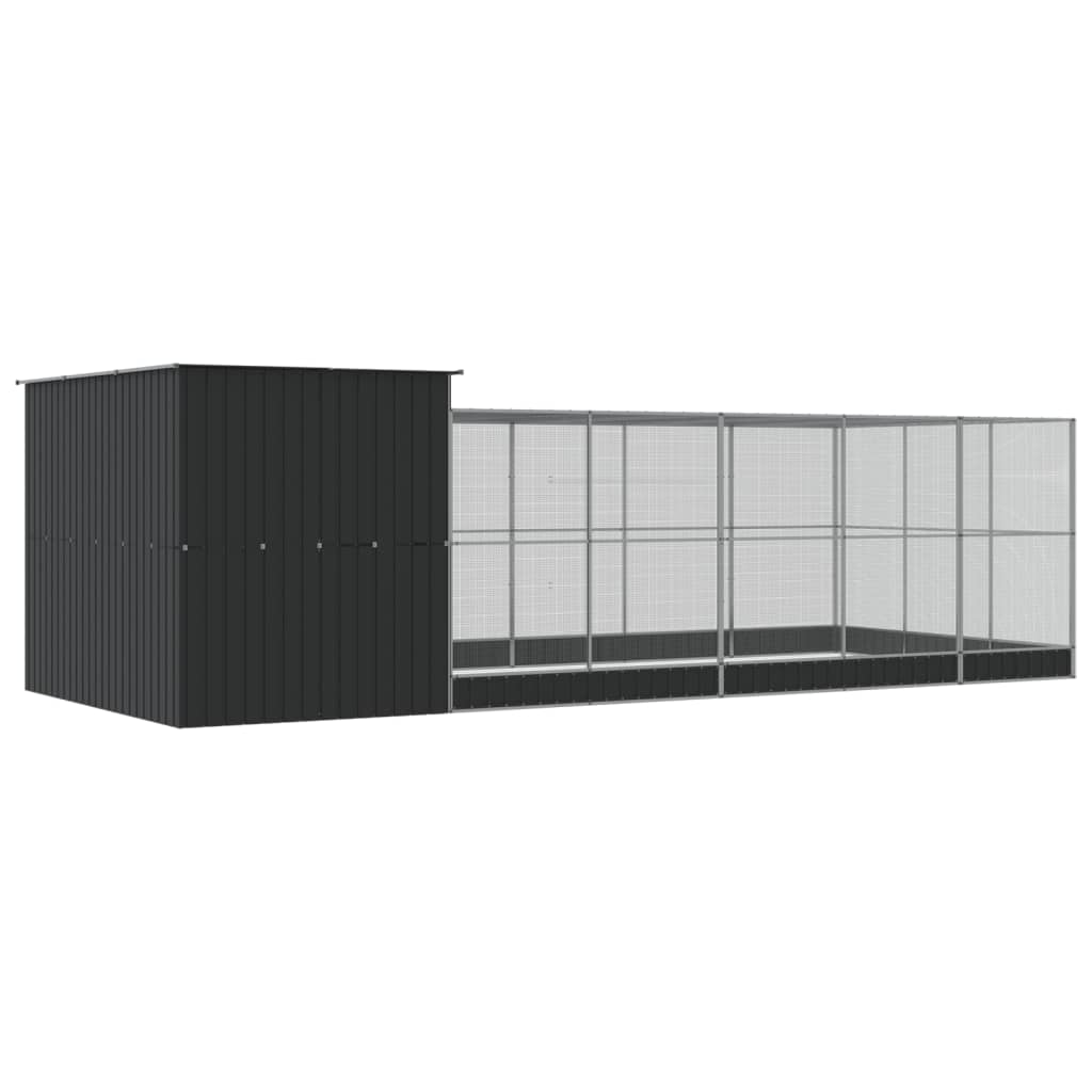 Voliera con Estensione Argento 704x303x216 cm in Acciaio 3214264